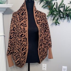 Animal print sweater material kimono type sweater, one size. See photos